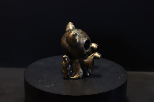 Hollow Bronze Ghost Cat Statue