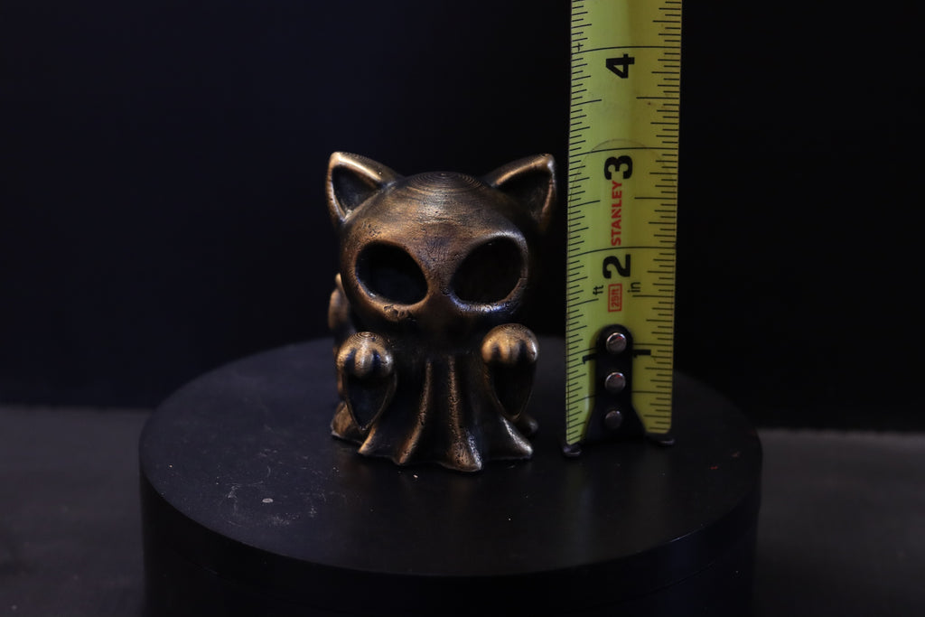 Hollow Bronze Ghost Cat Statue