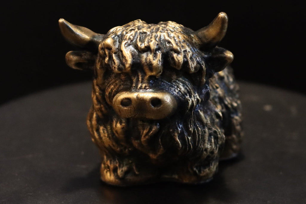 Solid Bronze Highland Cow Statue