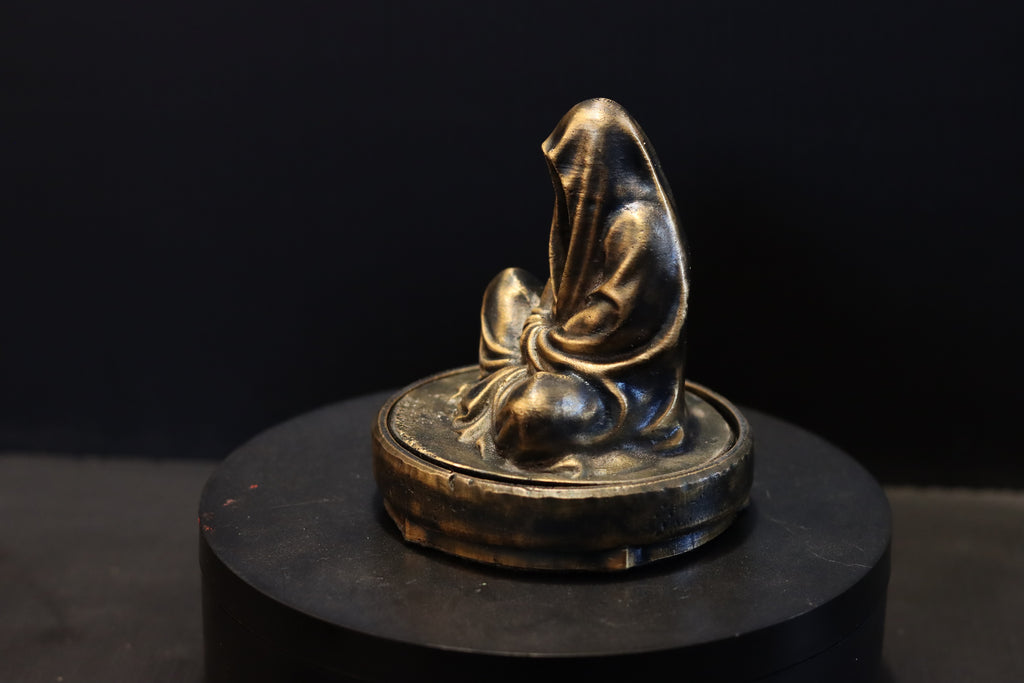 Hollow Bronze Hooded Figure Candlelight Statue