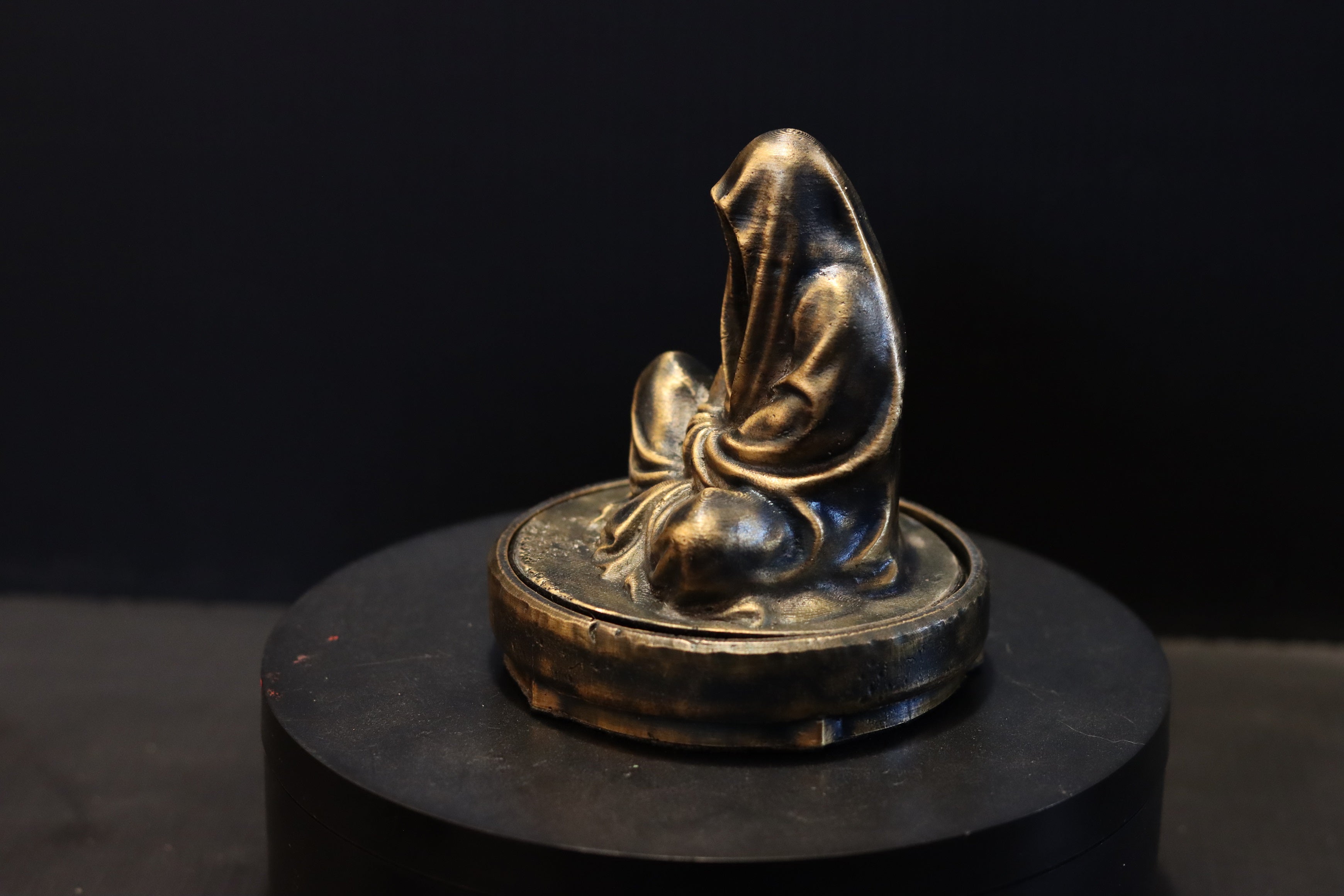 Hollow Bronze Hooded Figure Candlelight Statue
