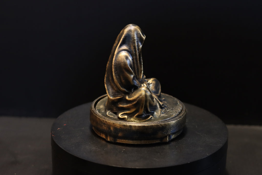 Hollow Bronze Hooded Figure Candlelight Statue