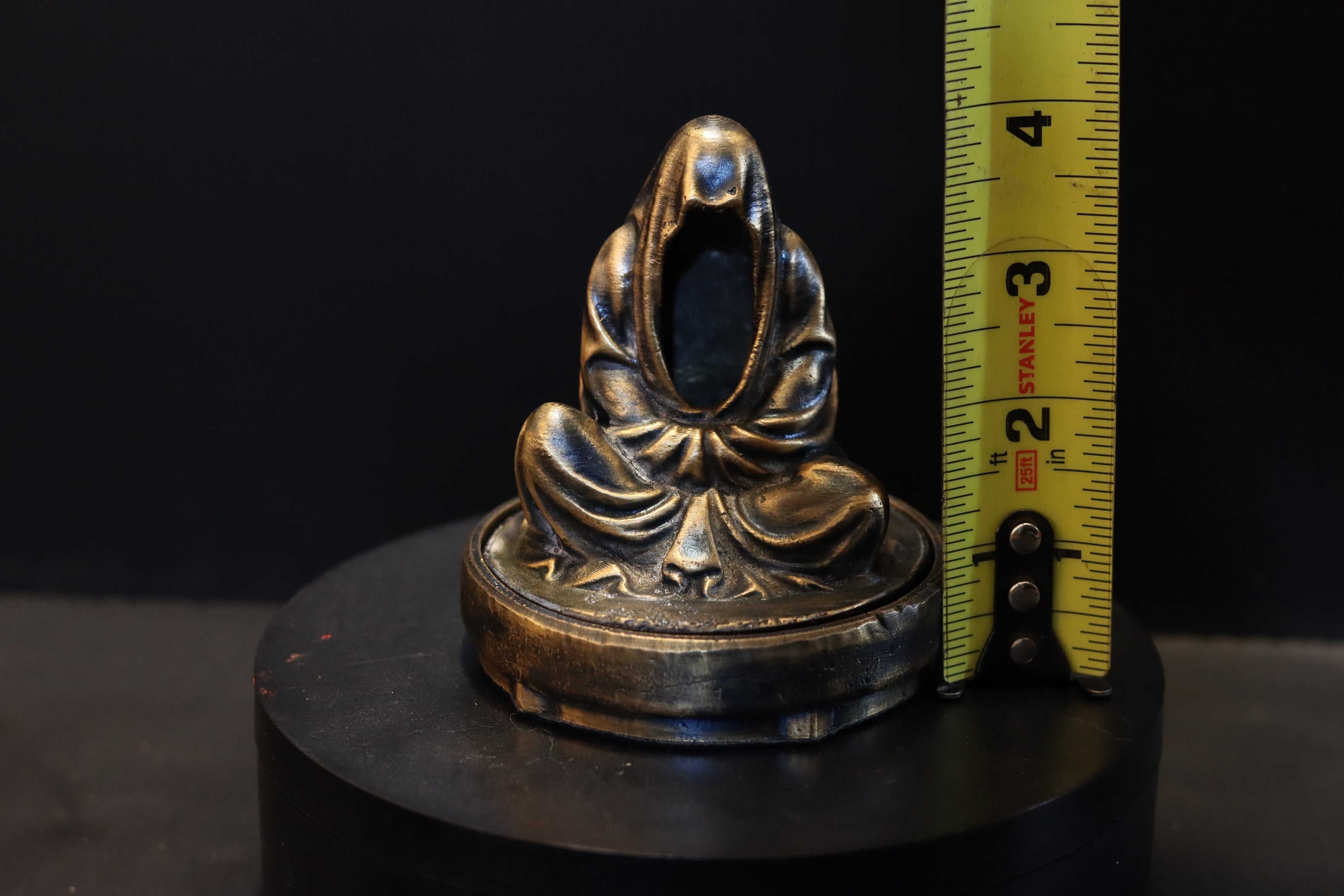 Hollow Bronze Hooded Figure Candlelight Statue