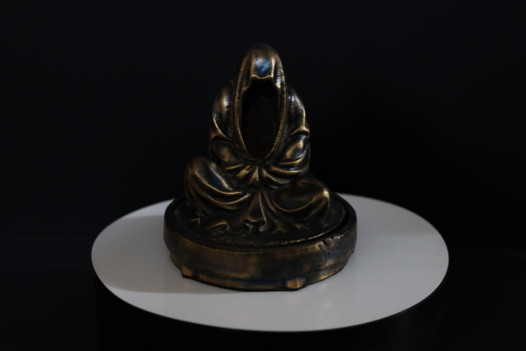 Hollow Bronze Hooded Figure Candlelight Statue