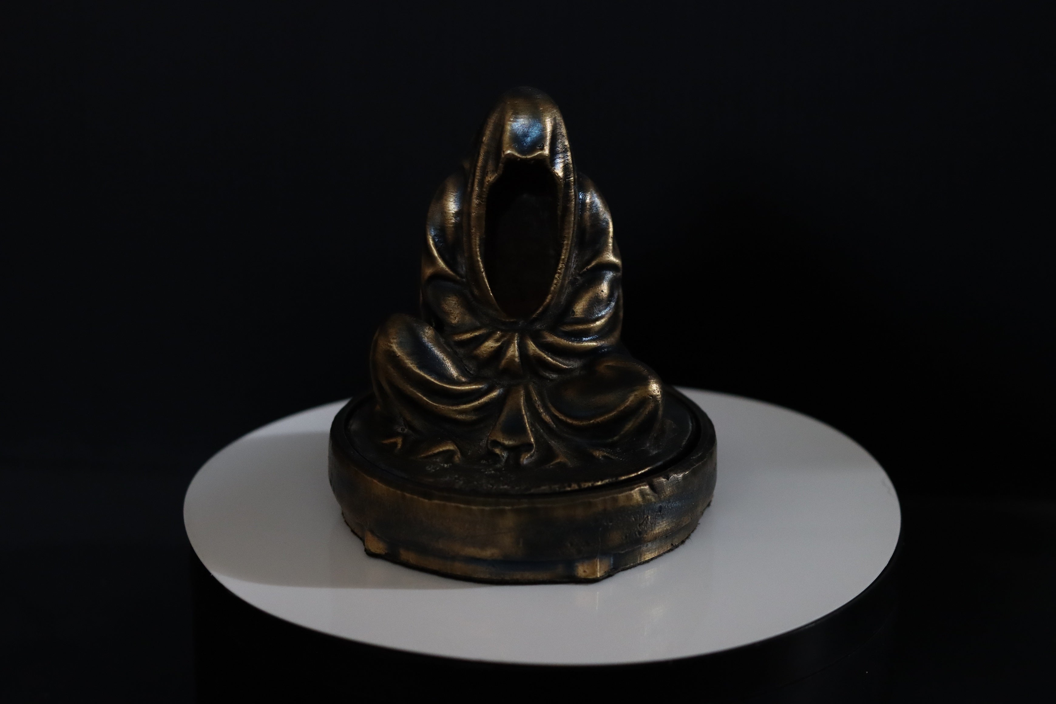 Hollow Bronze Hooded Figure Candlelight Statue