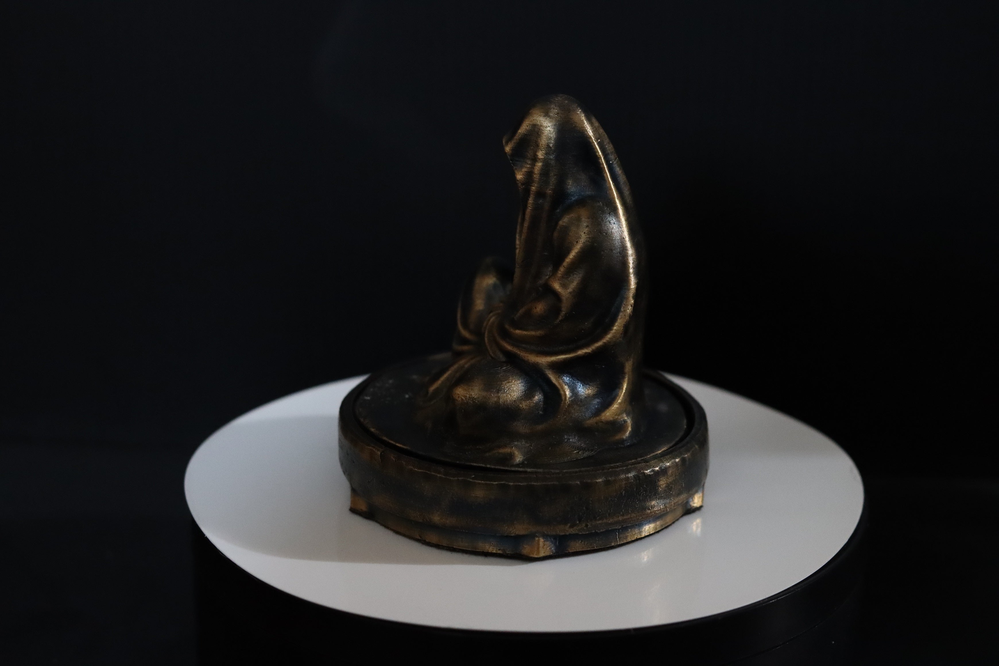 Hollow Bronze Hooded Figure Candlelight Statue