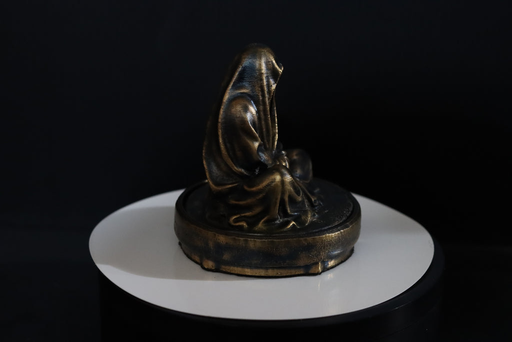 Hollow Bronze Hooded Figure Candlelight Statue