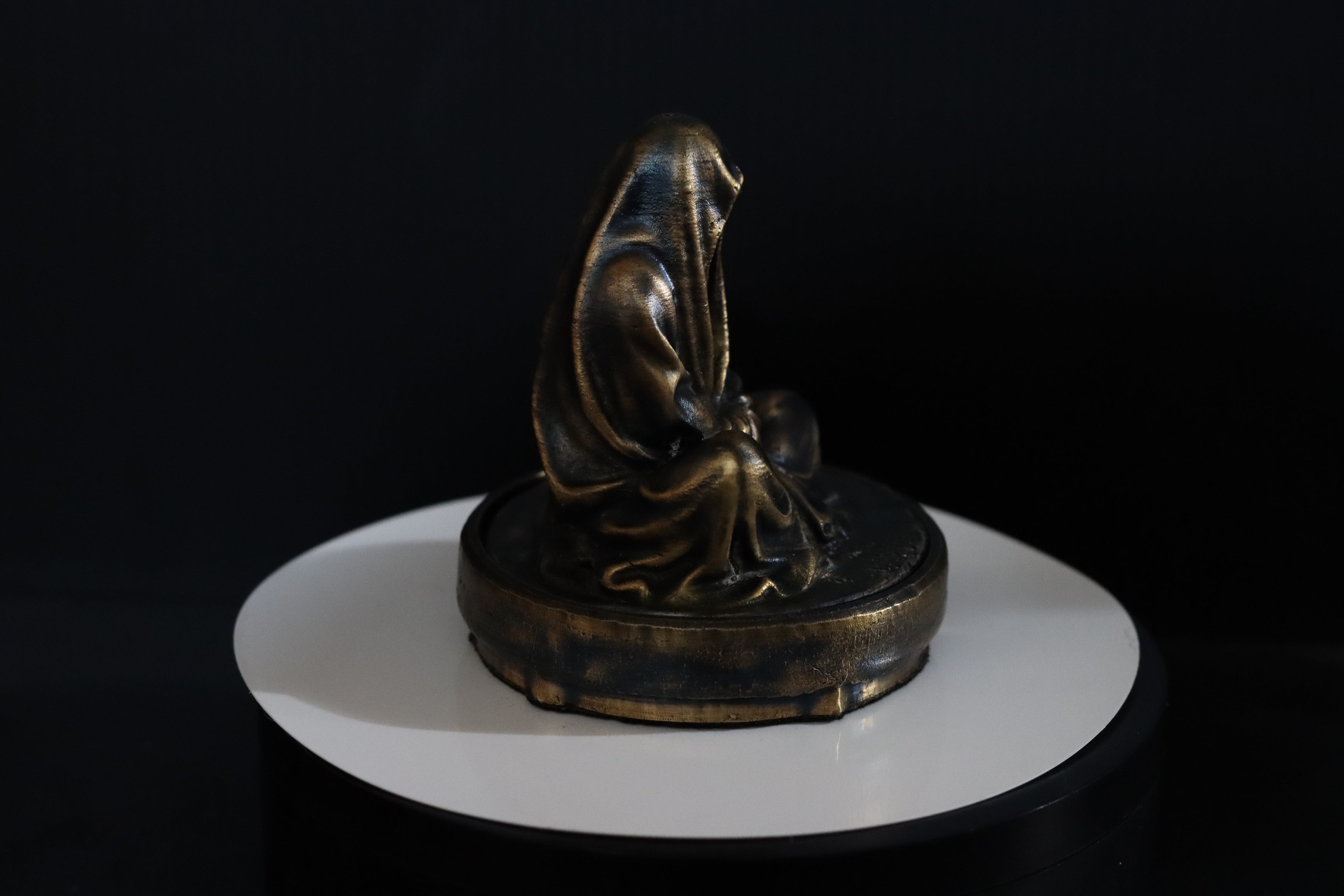 Hollow Bronze Hooded Figure Candlelight Statue