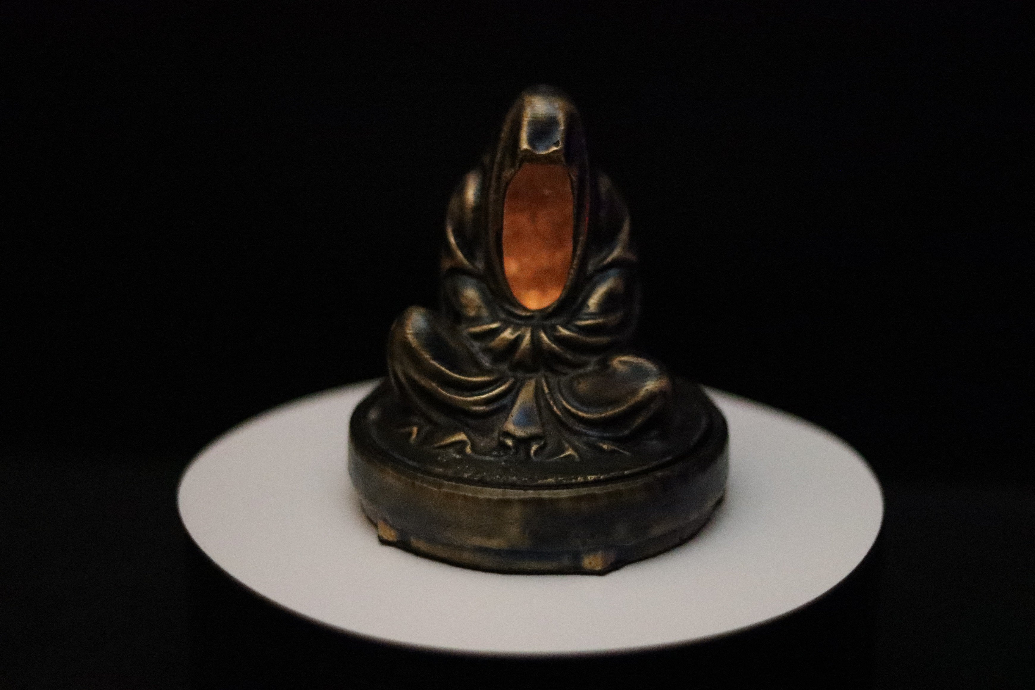 Hollow Bronze Hooded Figure Candlelight Statue