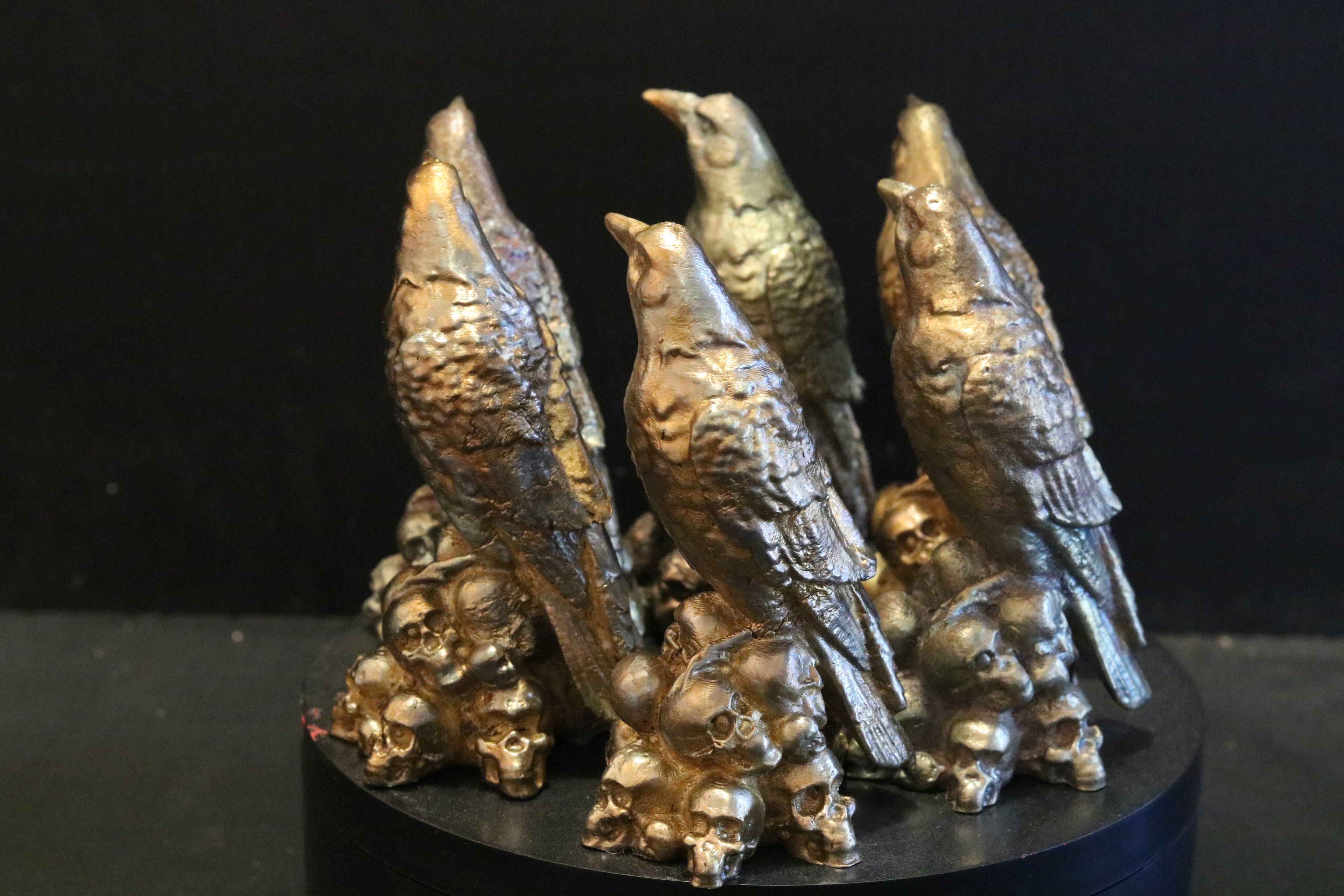 Solid Bronze Raven Statue