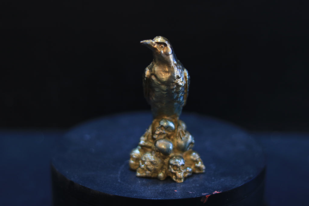 Solid Bronze Raven Statue