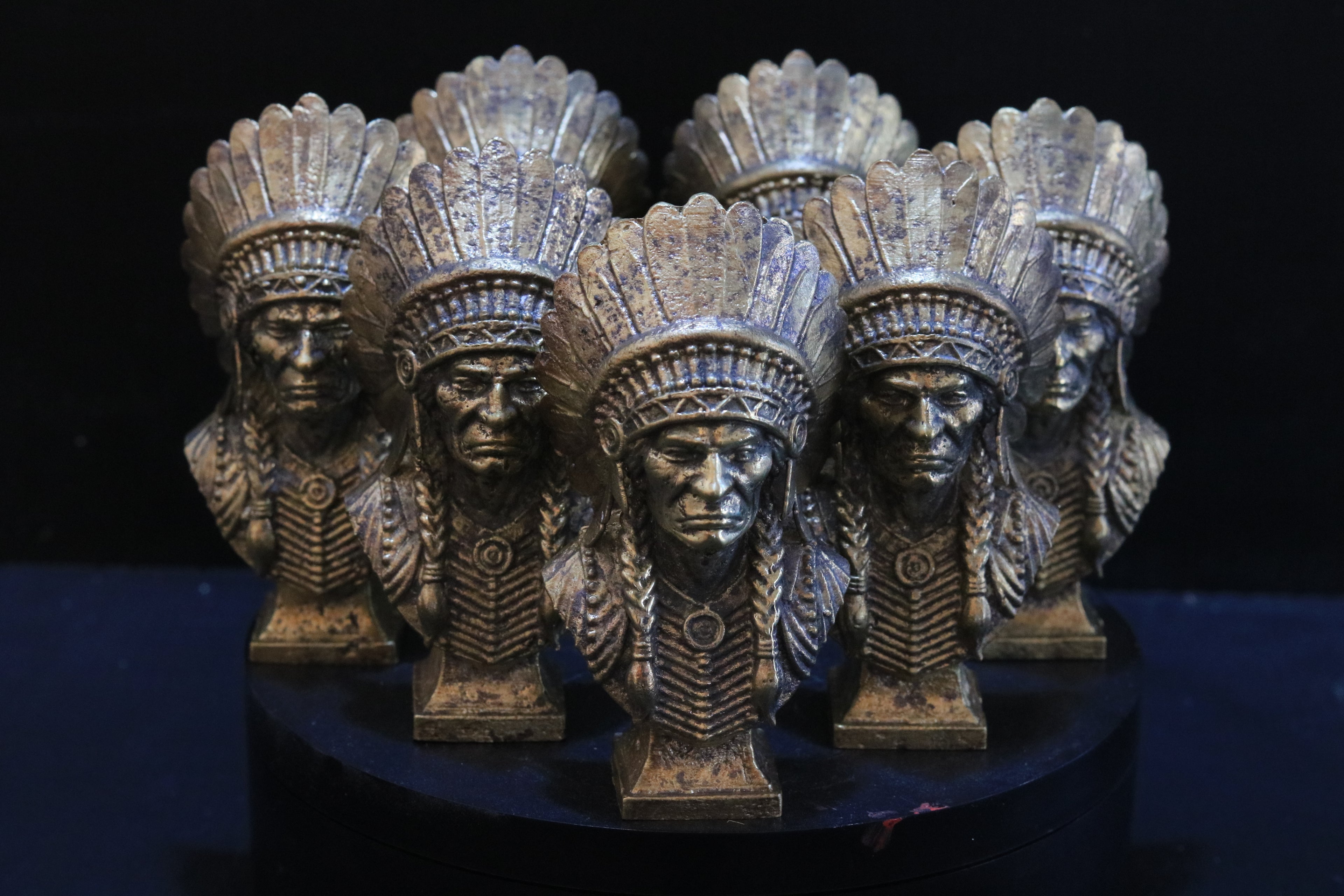 Solid Brass Indian Chief Bust