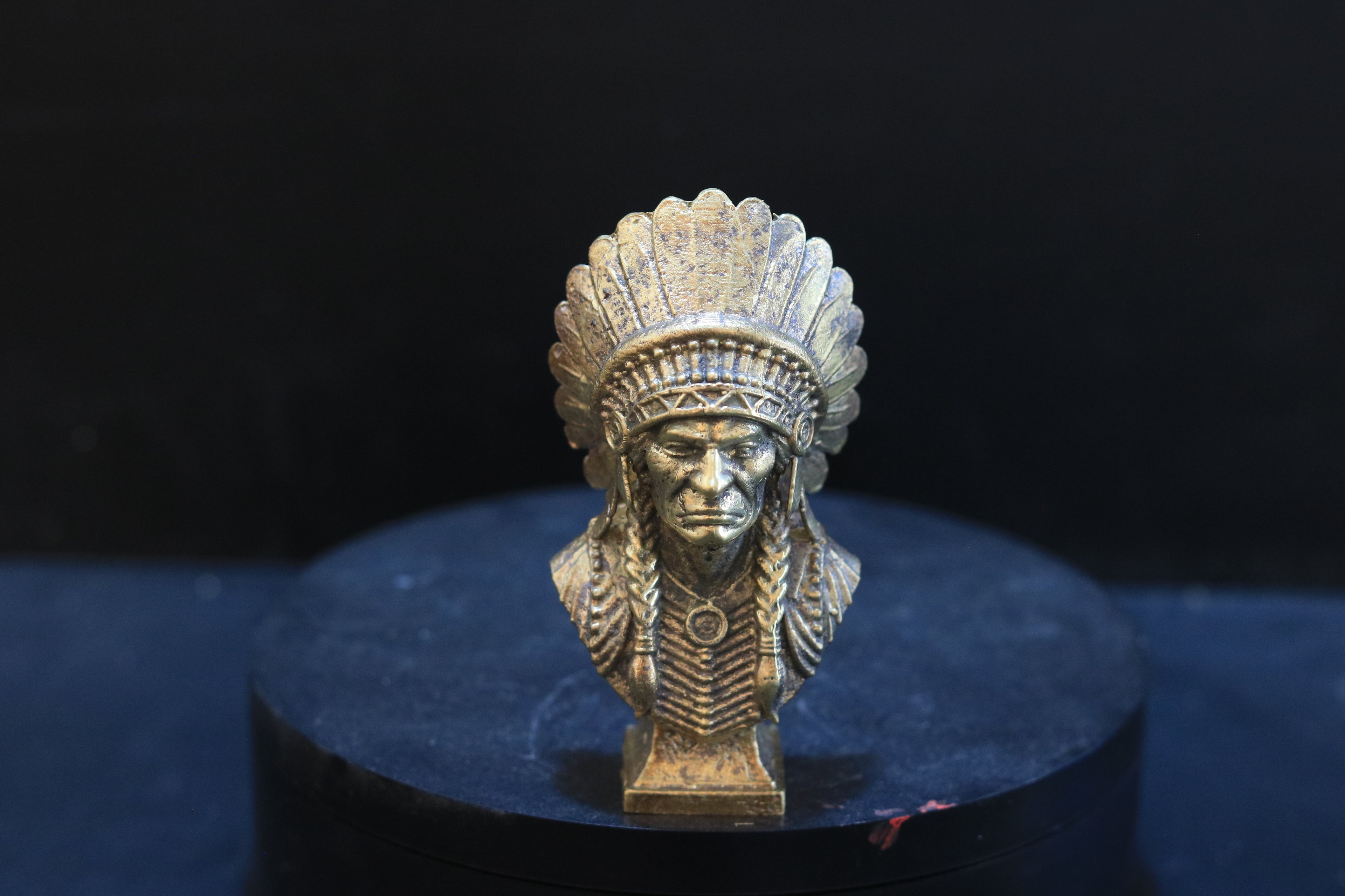 Solid Brass Indian Chief Bust