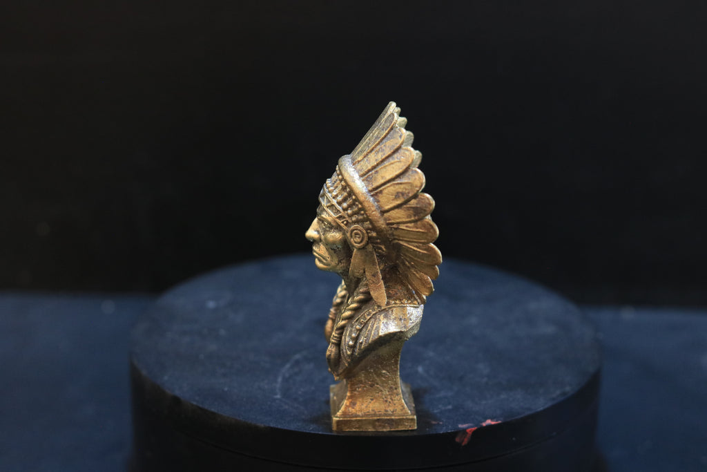 Solid Brass Indian Chief Bust