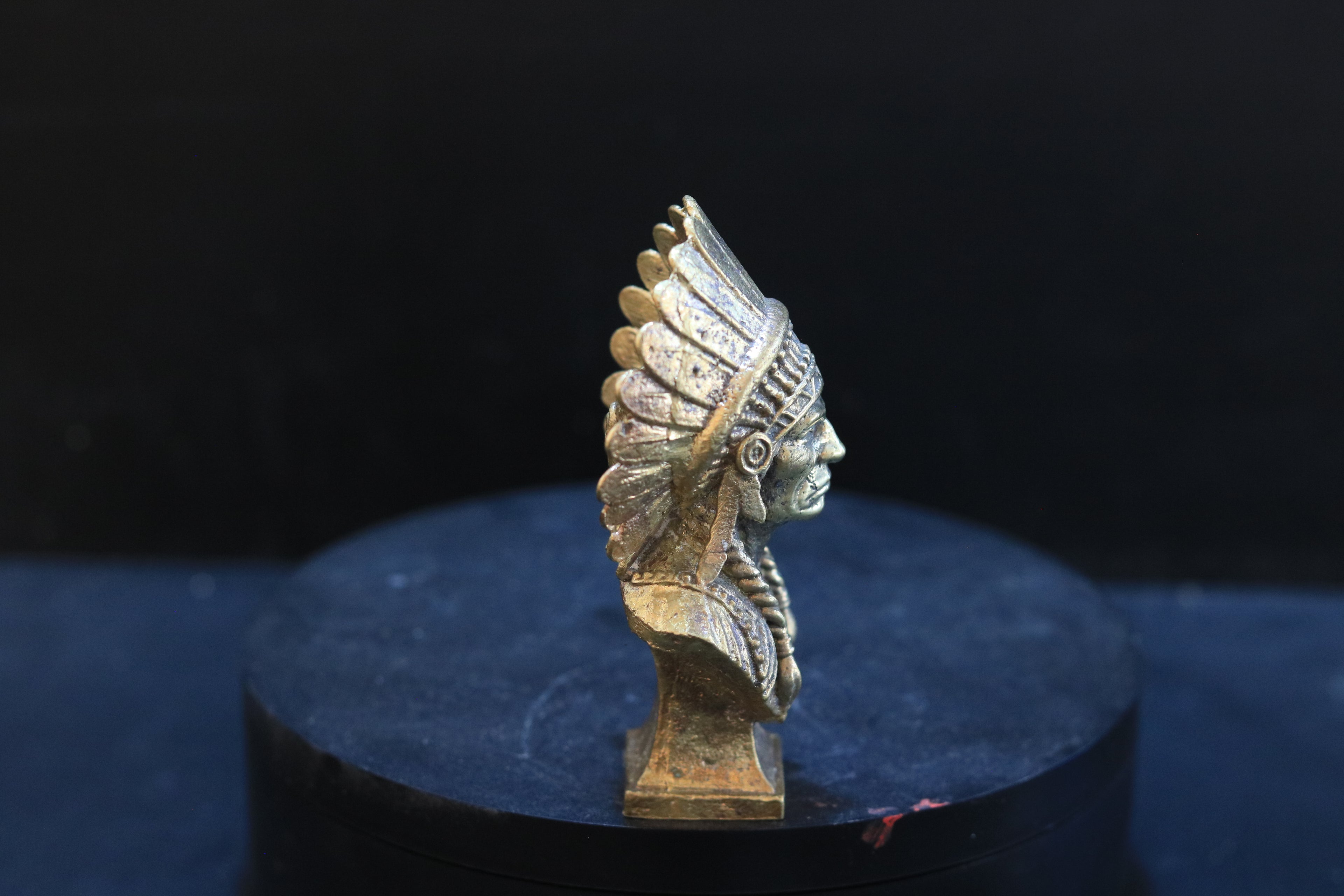 Solid Brass Indian Chief Bust
