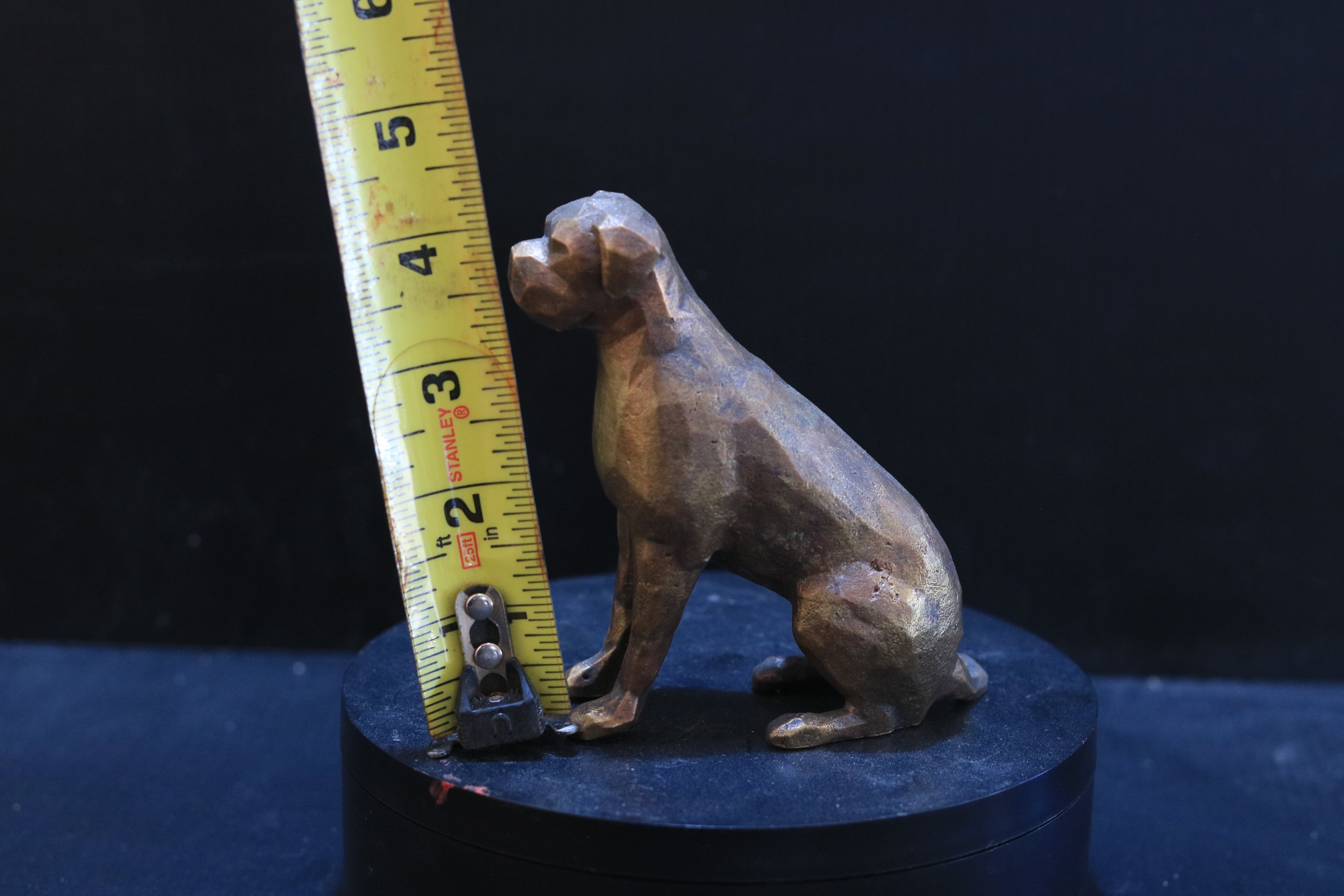 Solid Brass Boxer Dog Statue