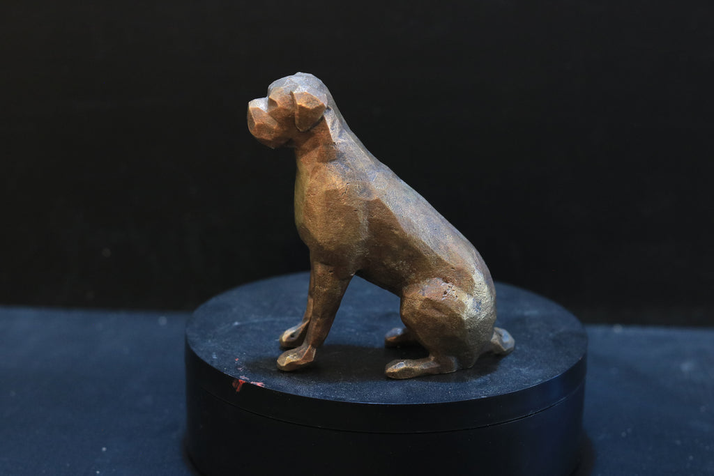 Solid Brass Boxer Dog Statue