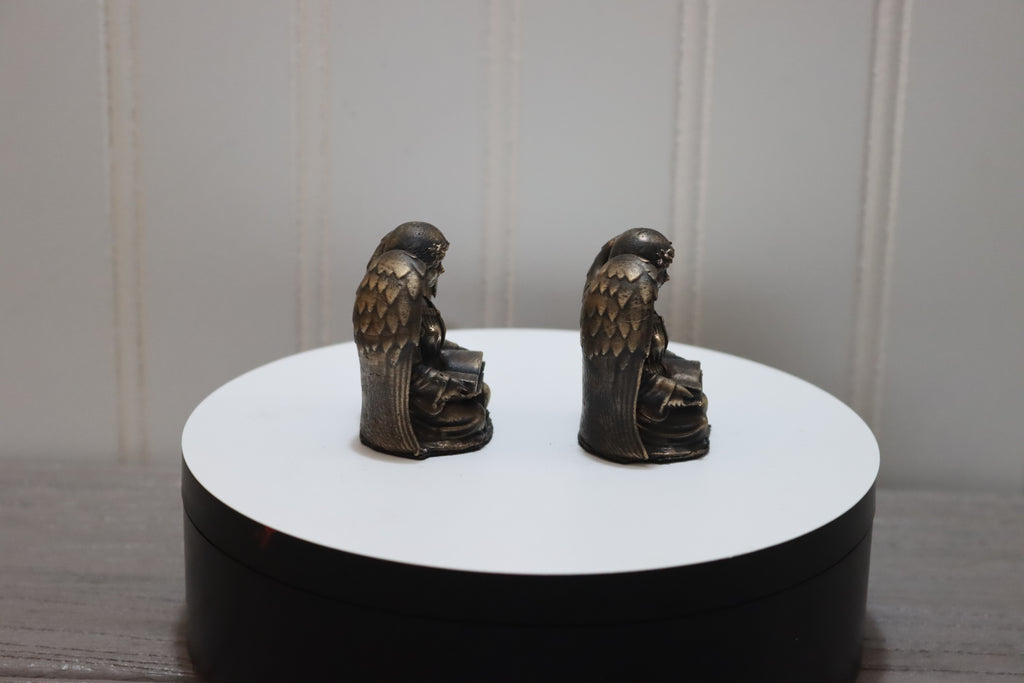 Solid Bronze Angel w/ Bible Statue