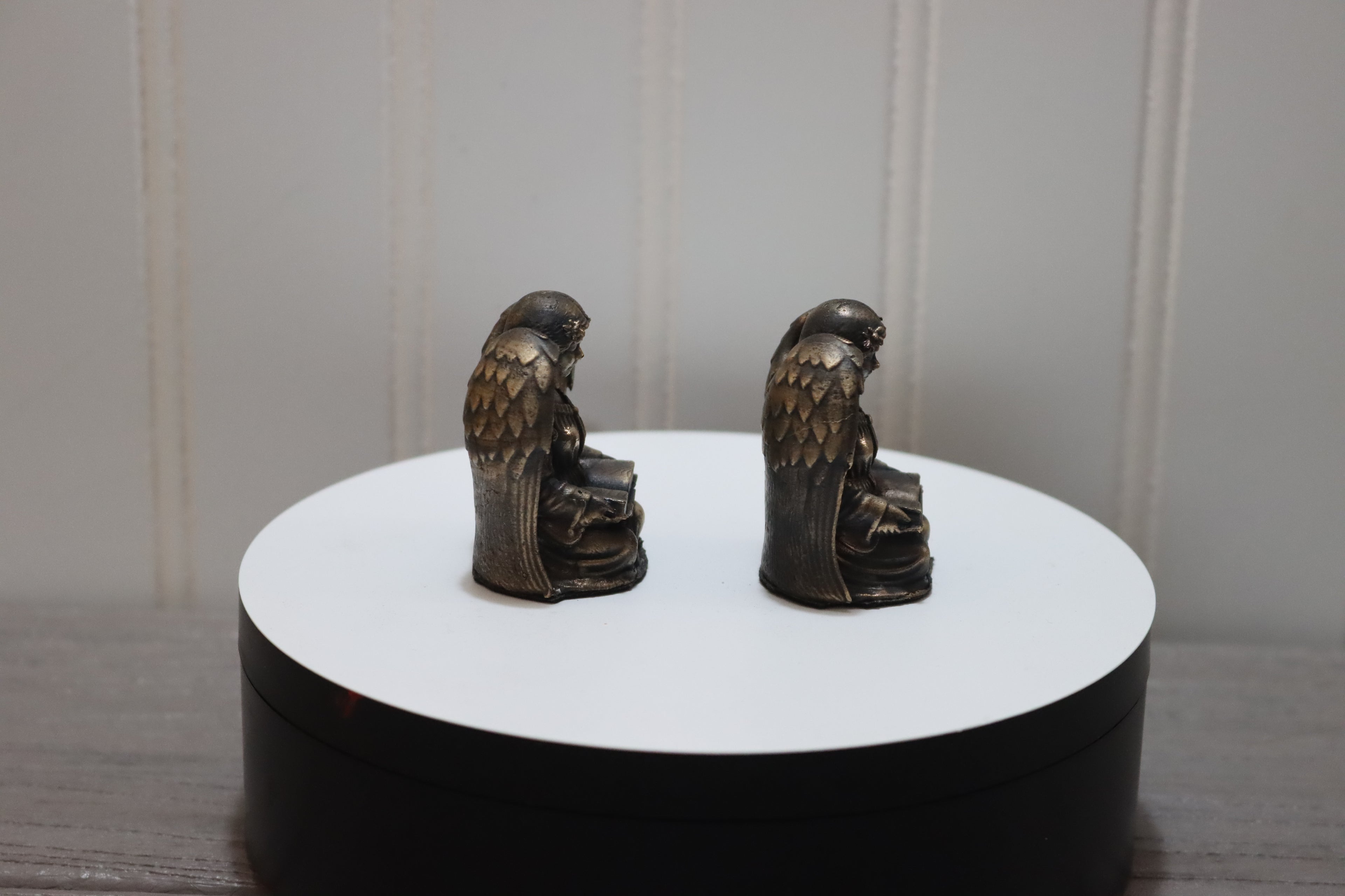 Solid Bronze Angel w/ Bible Statue