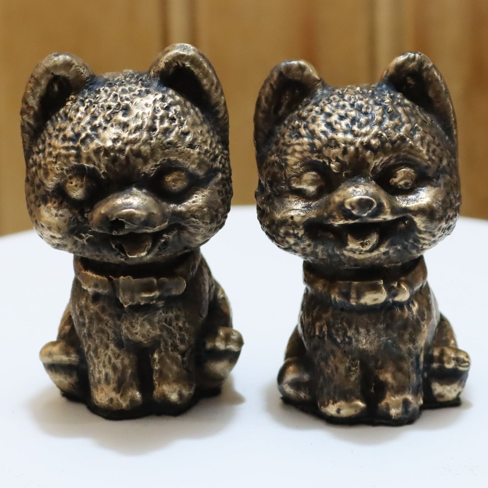 Solid Bronze Pomeranian Statue