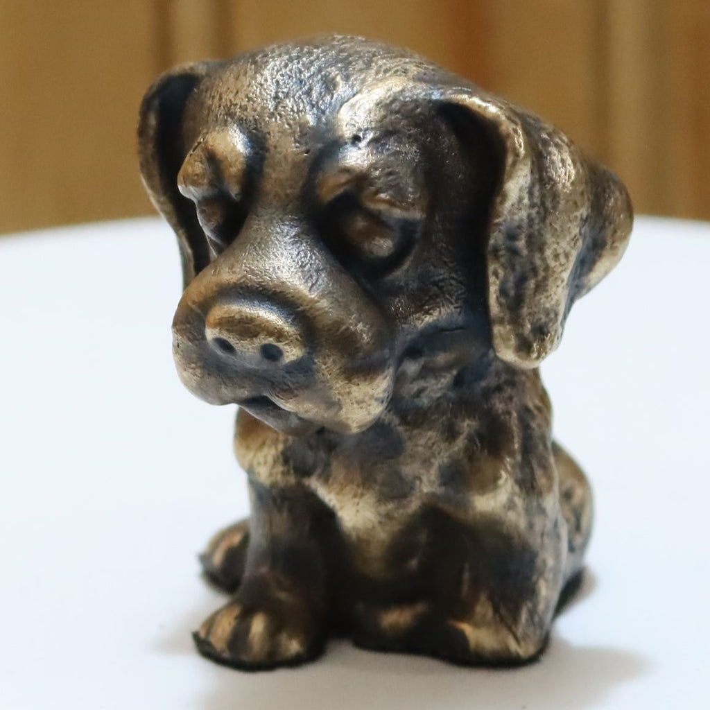 Solid Bronze Bloodhound Puppy Statue