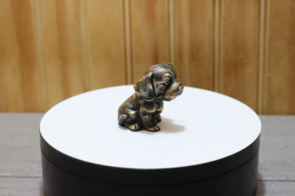 Solid Bronze Bloodhound Puppy Statue