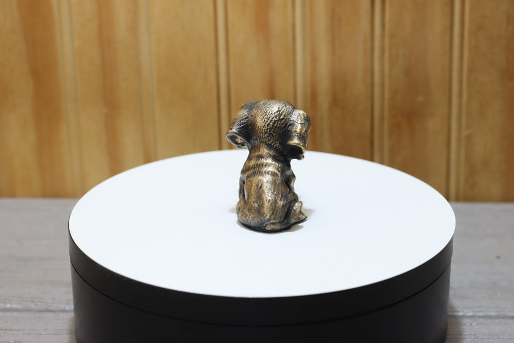 Solid Bronze Bloodhound Puppy Statue