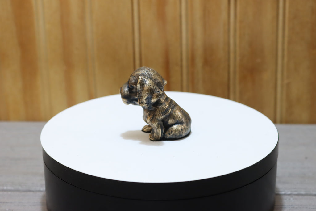 Solid Bronze Bloodhound Puppy Statue