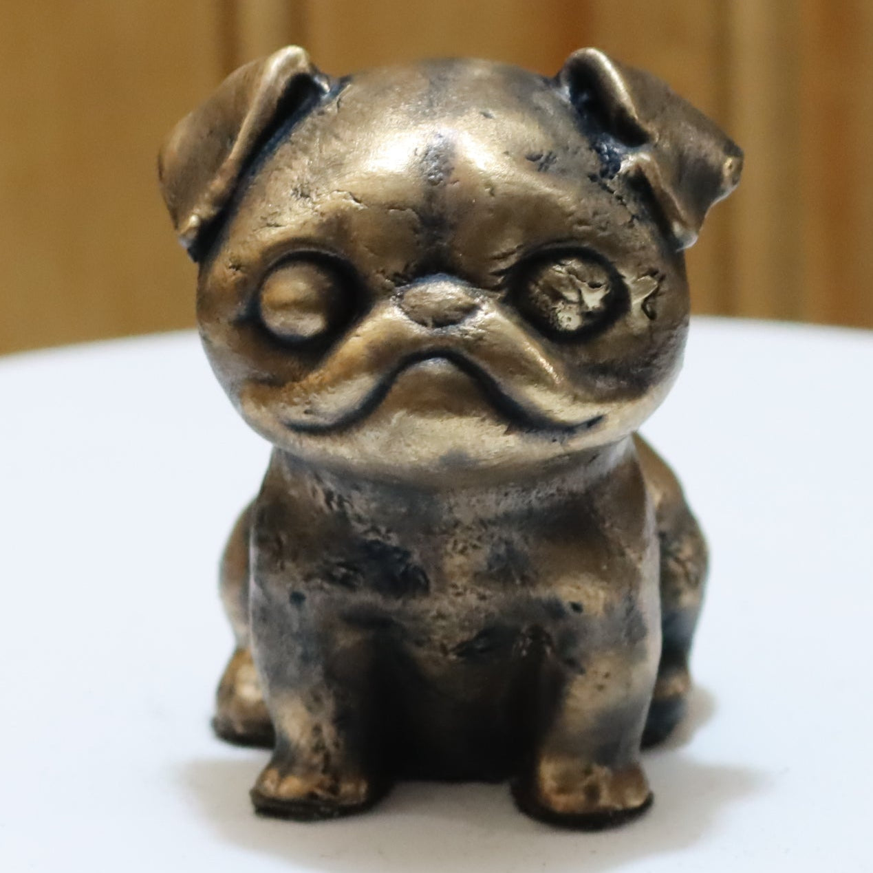 Solid Bronze Pug Statue