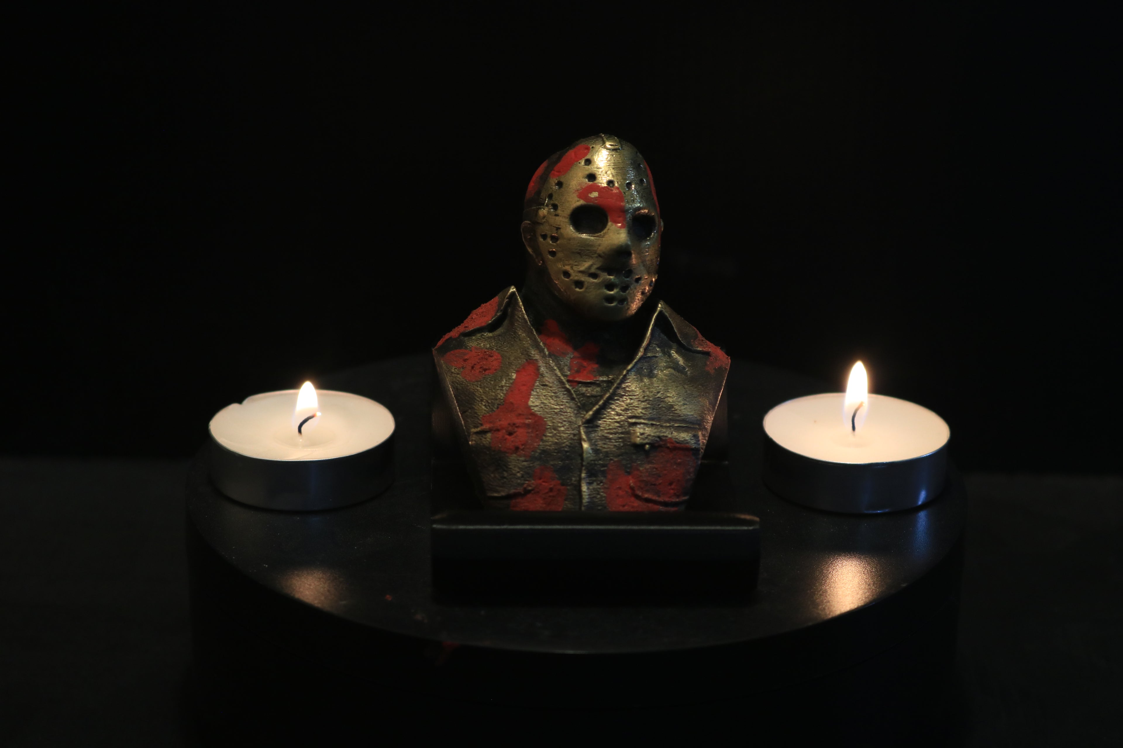 Solid Brass Jason Voorhees Bust With Stand