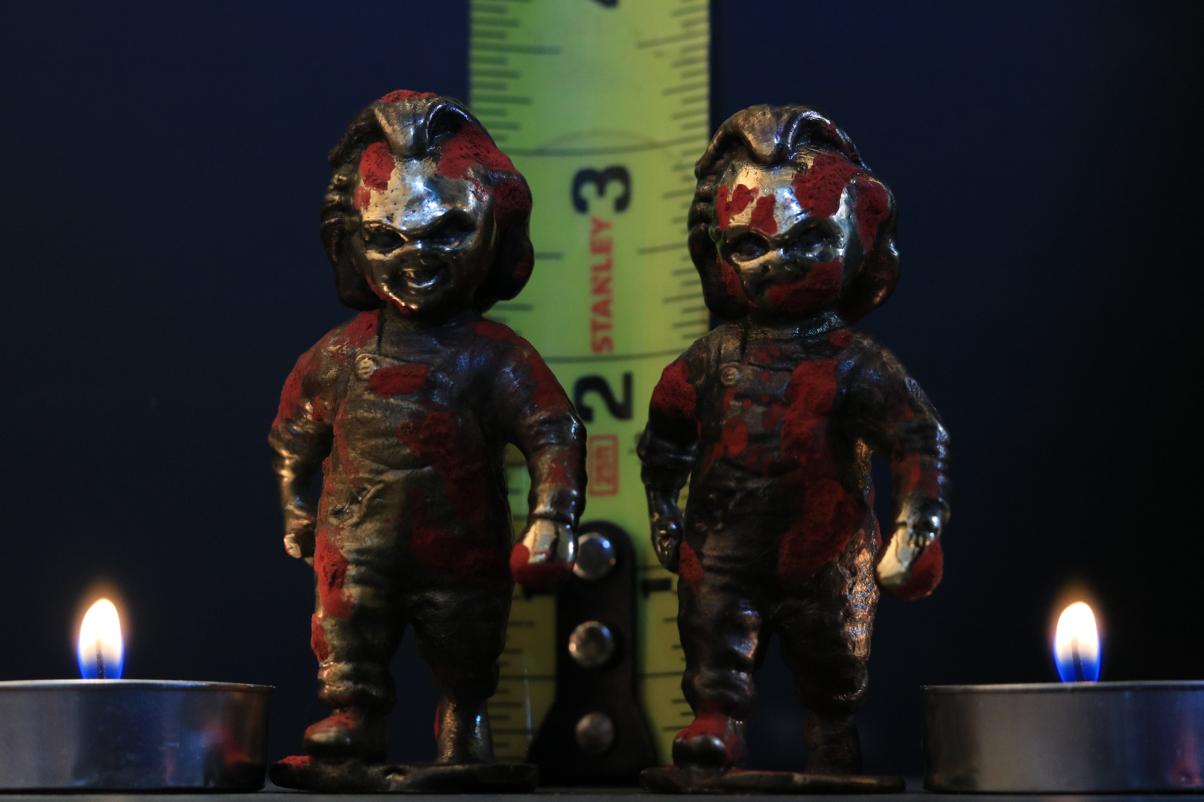 Solid Nordic Gold Chucky Doll Statue With Dagger