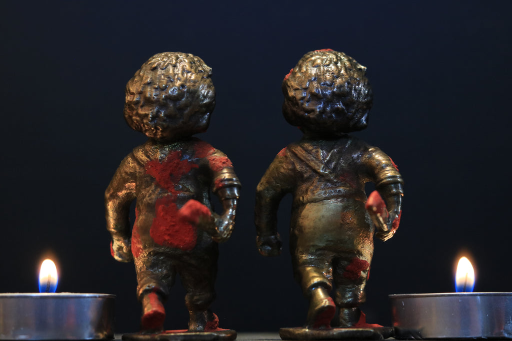 Solid Nordic Gold Chucky Doll Statue With Dagger