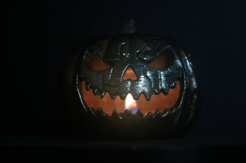 Hollow Cast Bronze Tealight Candle Jack-O-Lantern