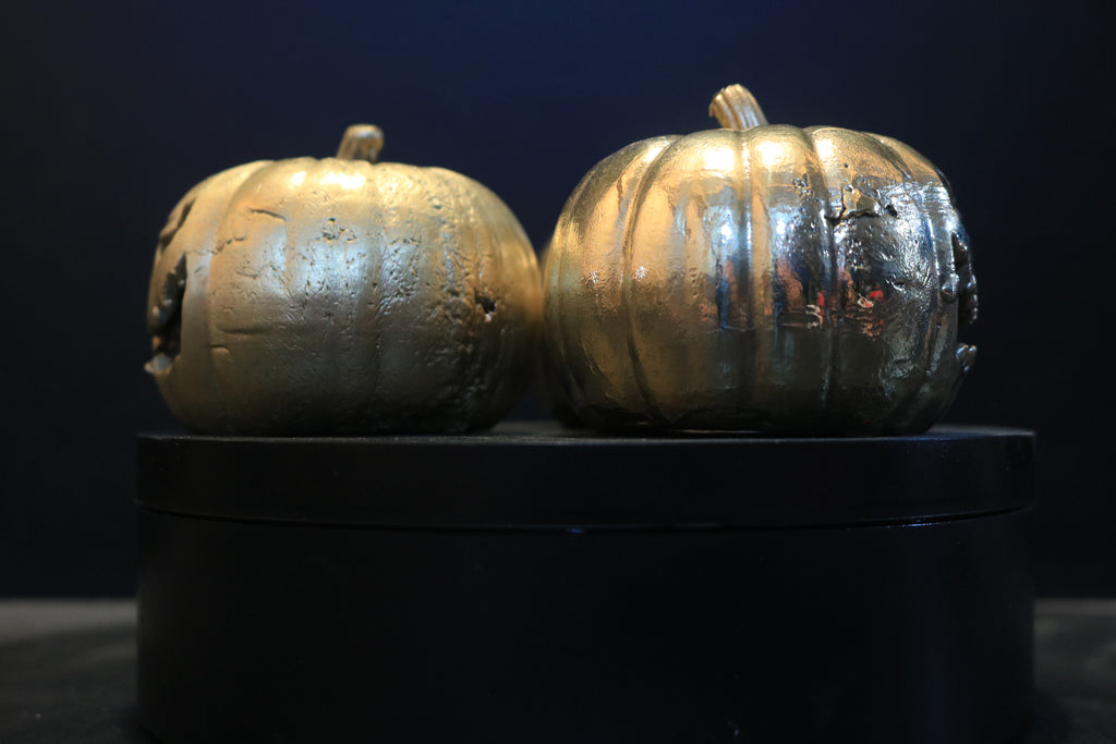 Hollow Cast Nordic Gold Tealight Candle Jack-O-Lantern