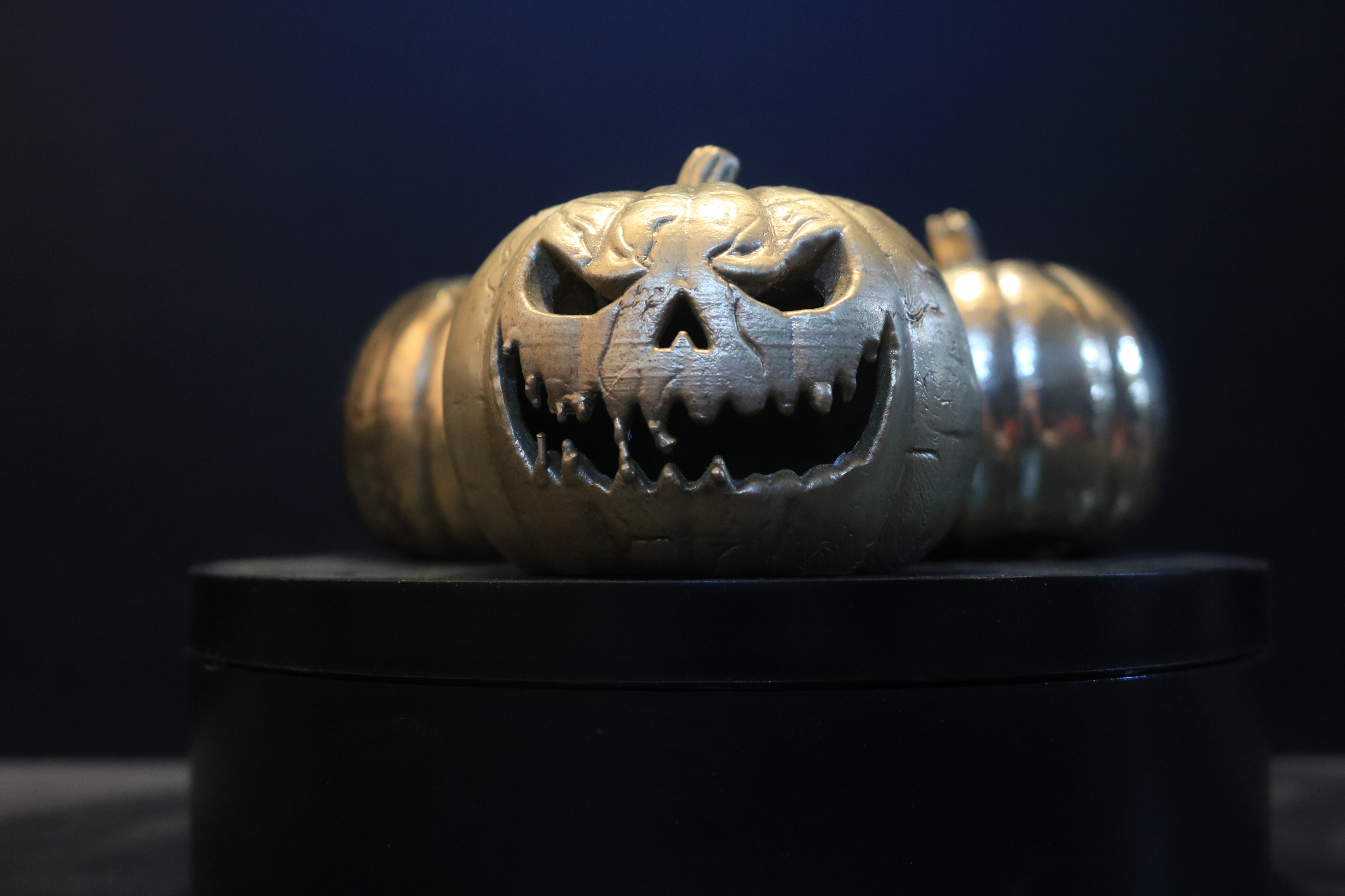 Hollow Cast Nordic Gold Tealight Candle Jack-O-Lantern