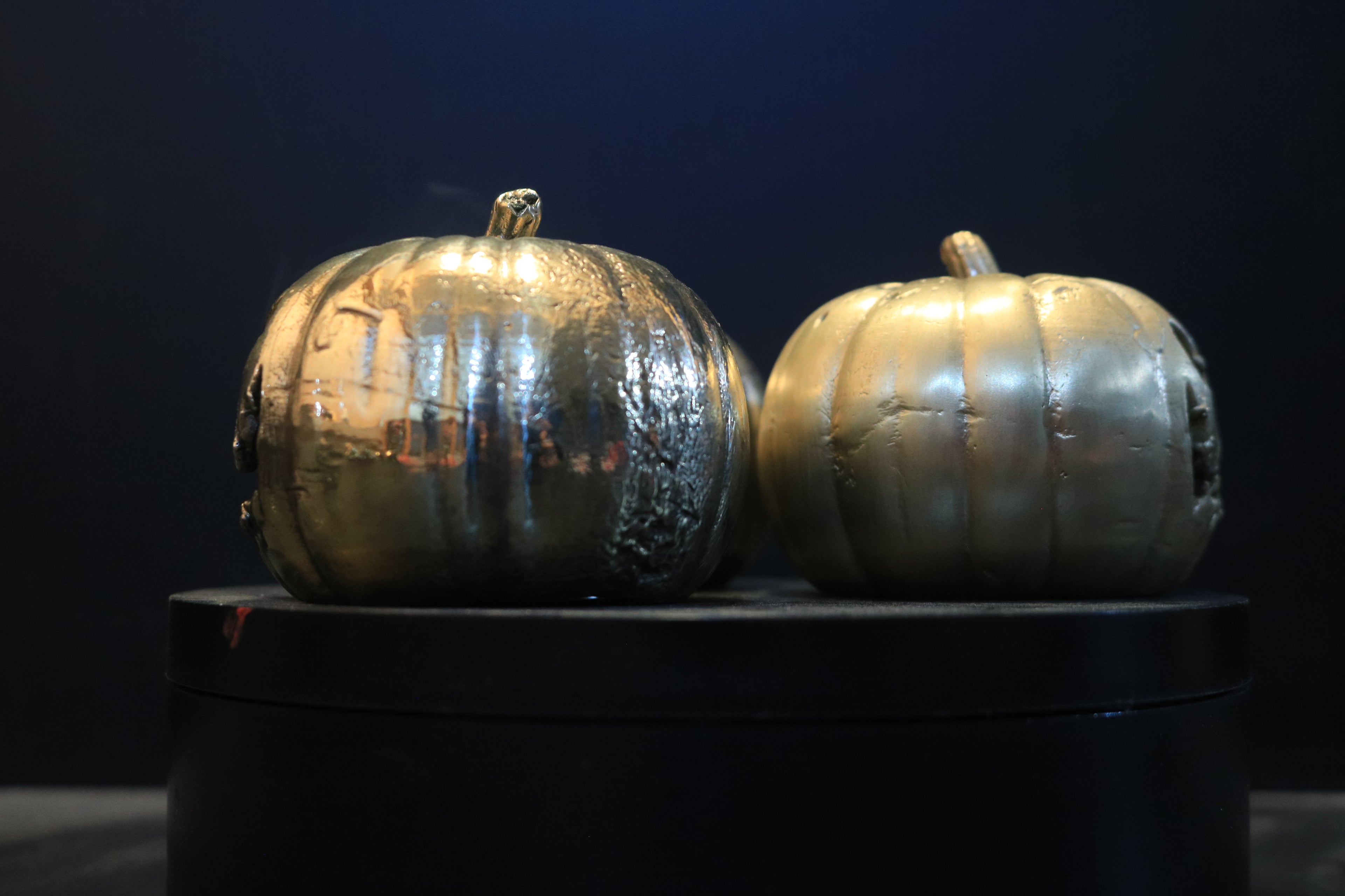 Hollow Cast Nordic Gold Tealight Candle Jack-O-Lantern