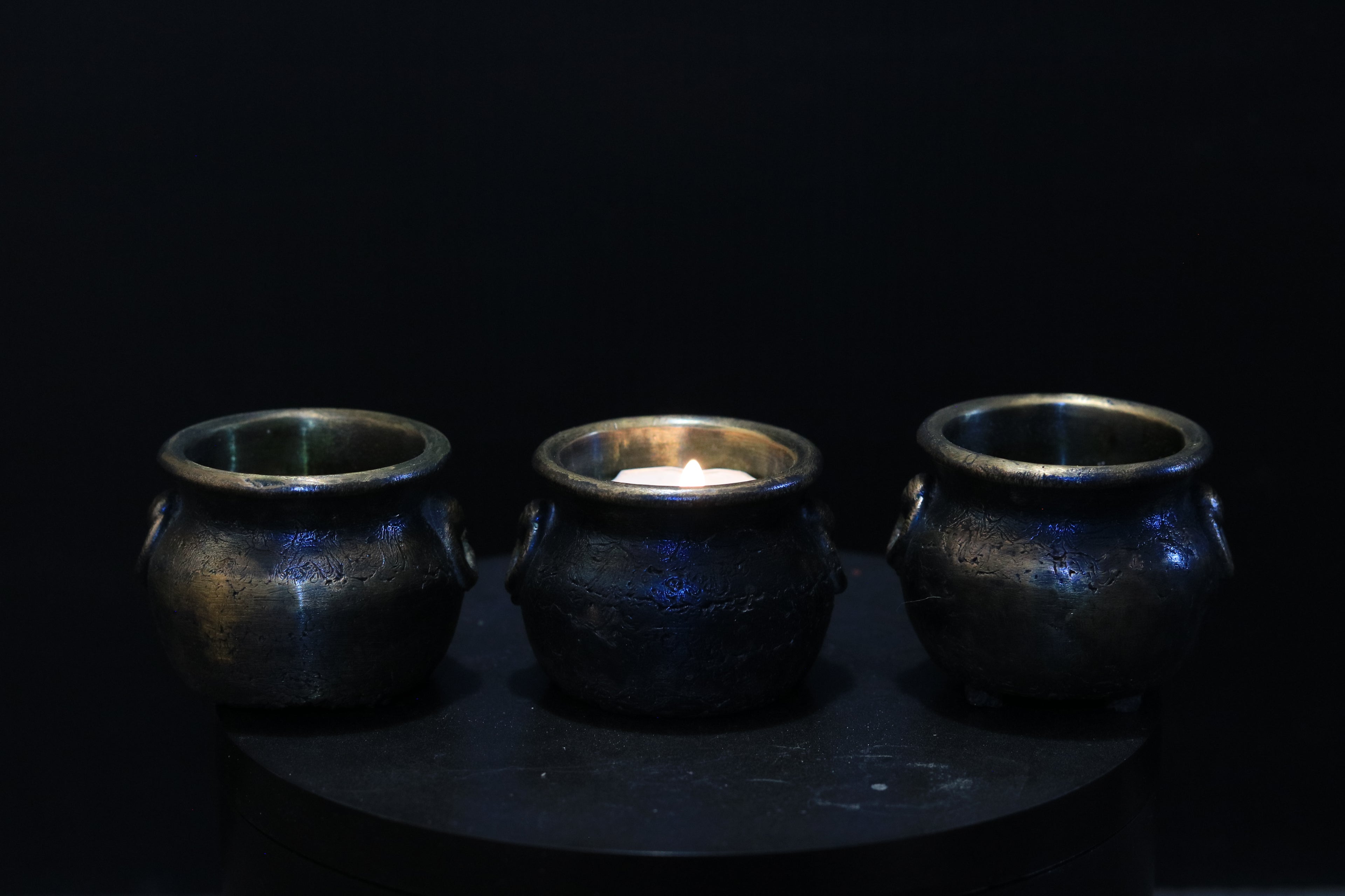 Solid Nordic Gold Tealight Candle Cauldron