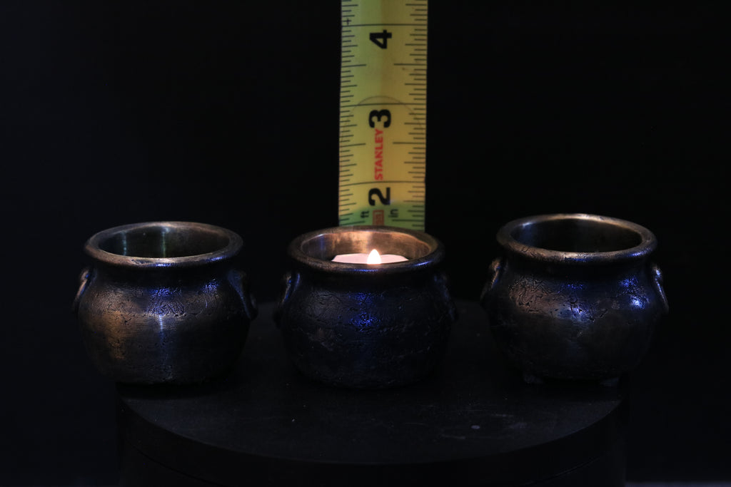 Solid Nordic Gold Tealight Candle Cauldron