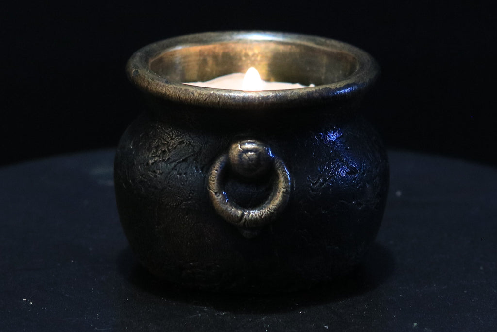 Solid Nordic Gold Tealight Candle Cauldron