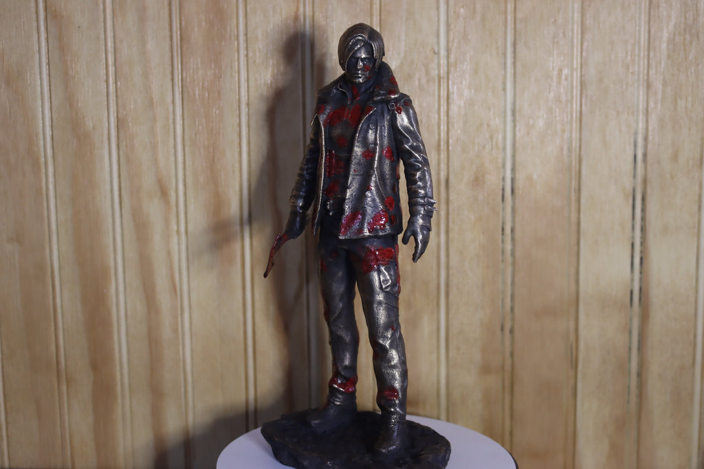 Solid Bronze Leon Kennedy Statue (Resident Evil) 9.25" Tall