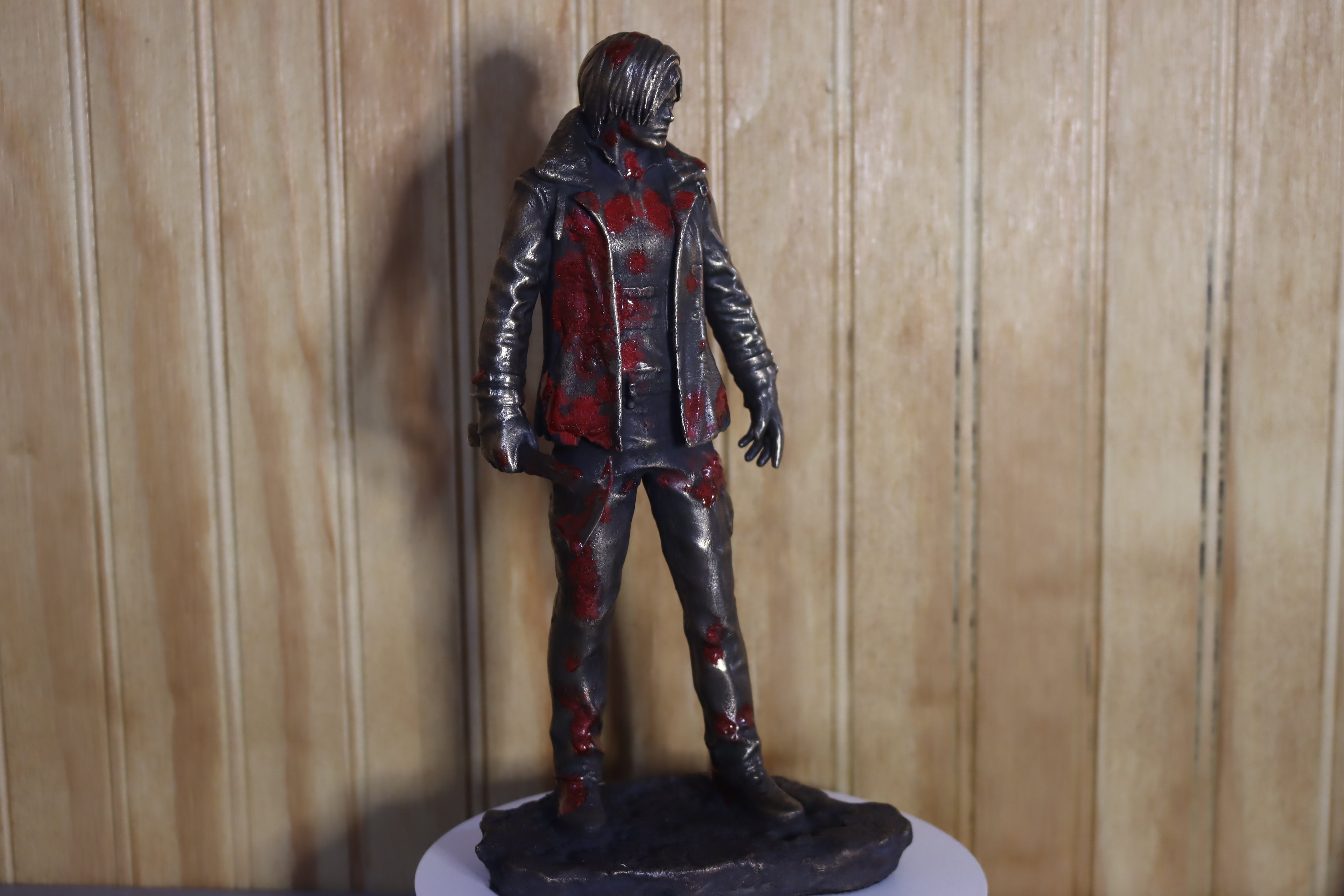 Solid Bronze Leon Kennedy Statue (Resident Evil) 9.25" Tall