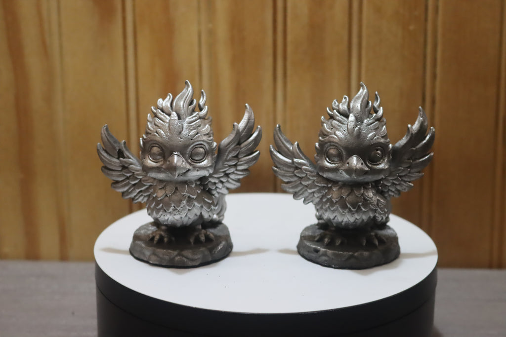 Solid Aluminum Alloy (Tenzaloy) Baby Phoenix Statue
