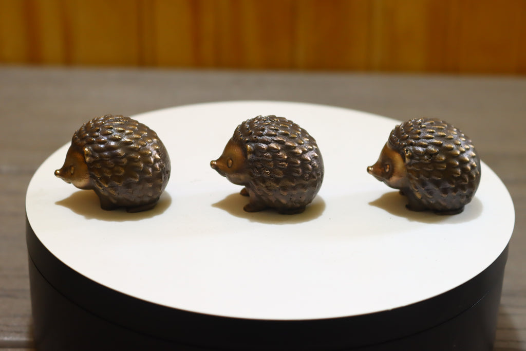 Solid Bronze Mini Hedgehog Statue 1" Tall