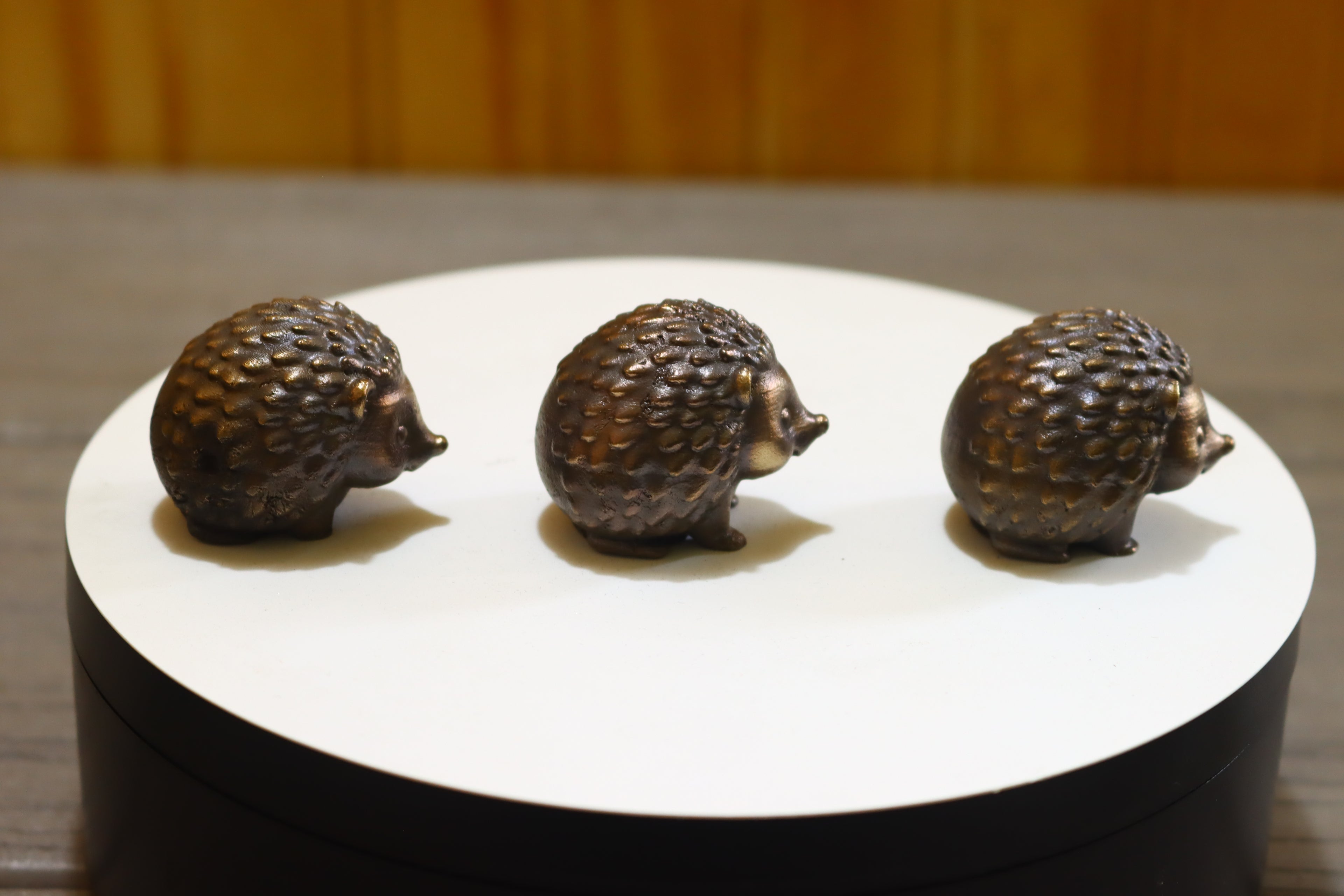 Solid Bronze Mini Hedgehog Statue 1" Tall