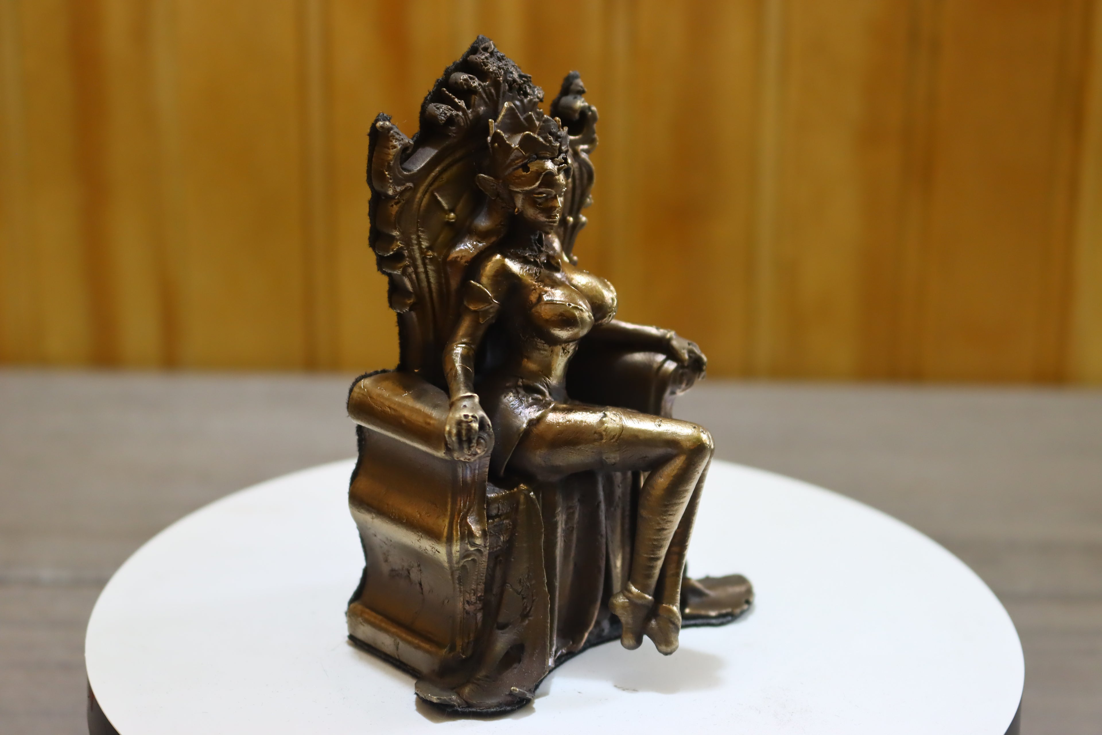 Solid Bronze Elf Queen Statue 4 Inches Tall