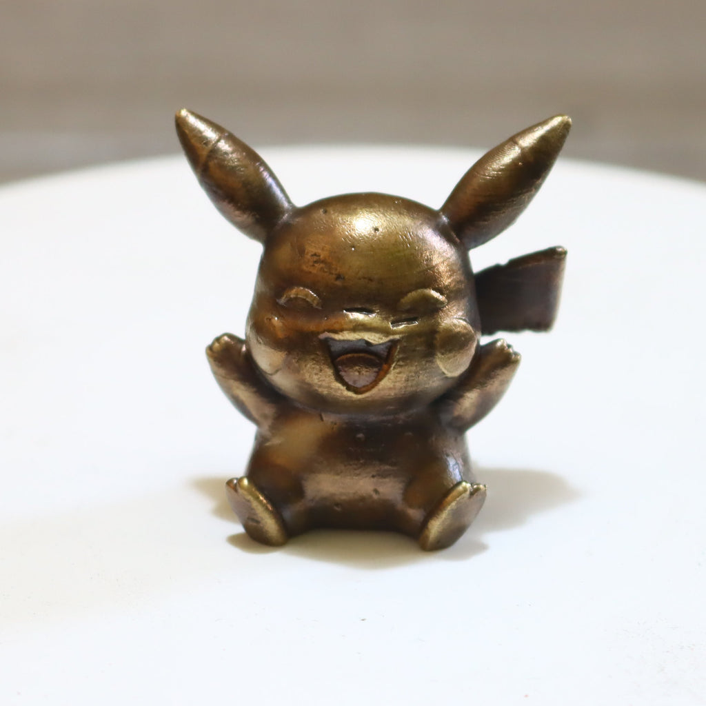 Solid Bronze Baby Pikachu Statue 1.5 Inches Tall