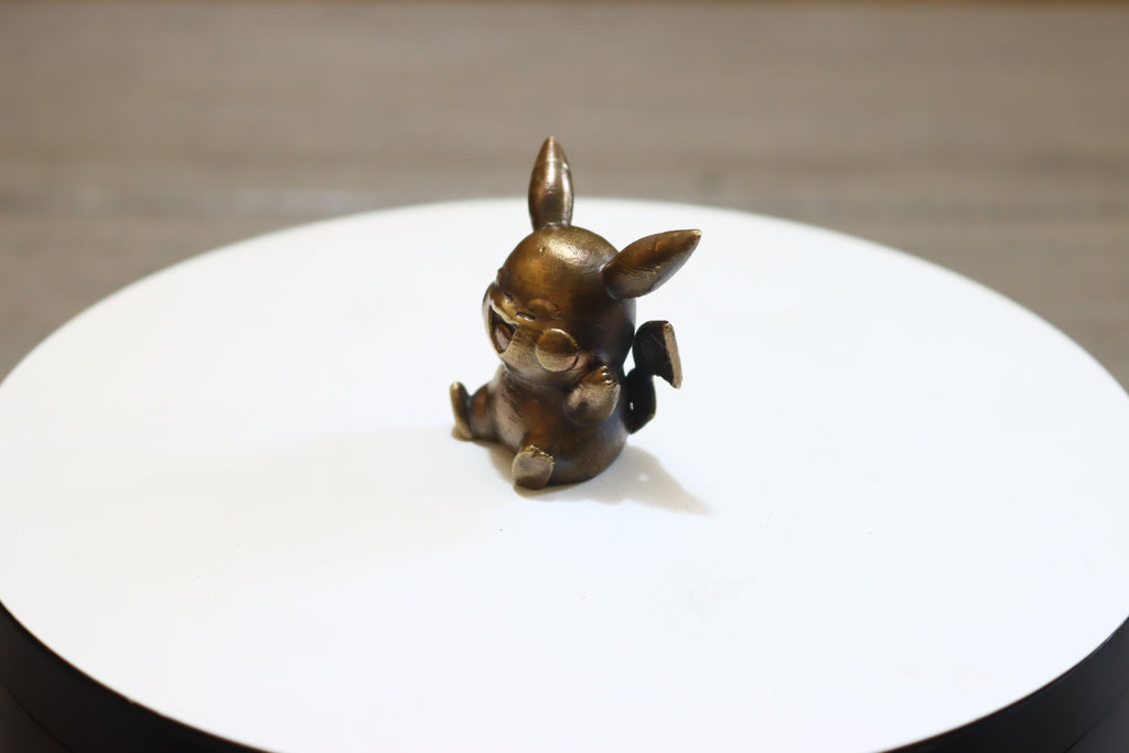 Solid Bronze Baby Pikachu Statue 1.5 Inches Tall