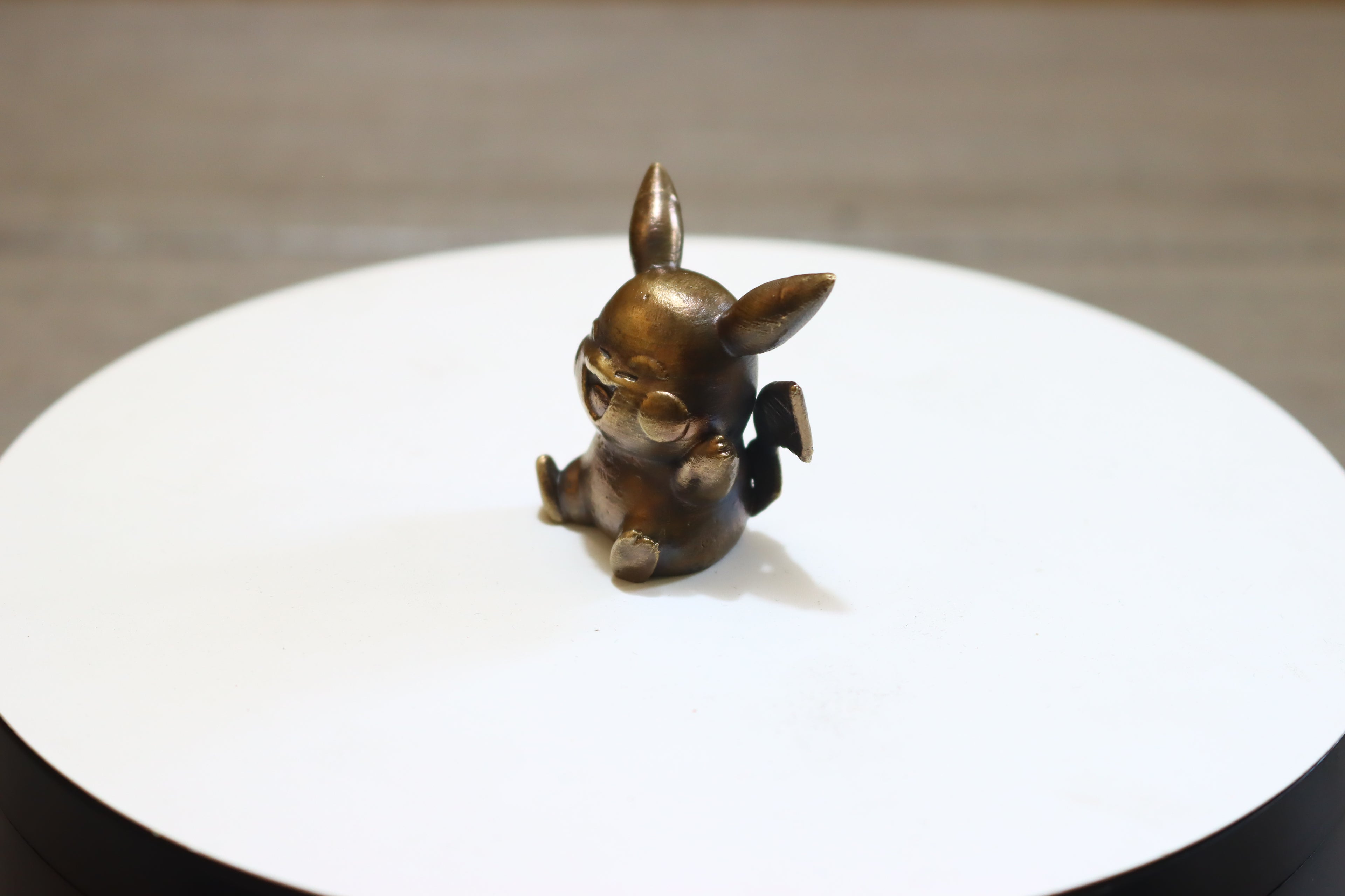 Solid Bronze Baby Pikachu Statue 1.5 Inches Tall