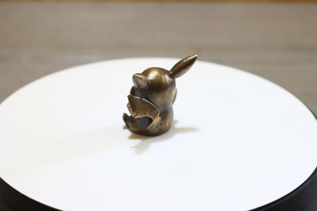 Solid Bronze Baby Pikachu Statue 1.5 Inches Tall