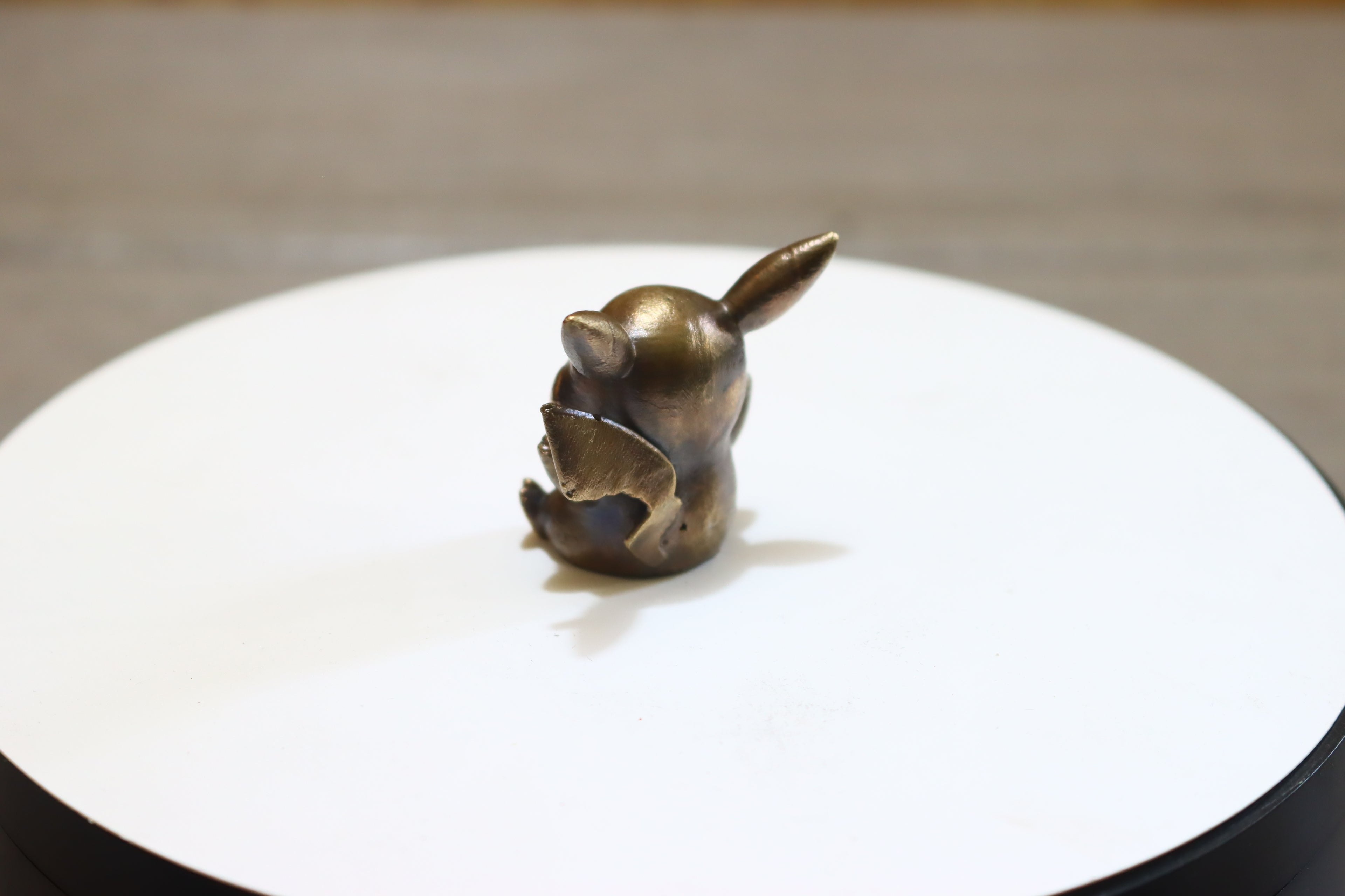 Solid Bronze Baby Pikachu Statue 1.5 Inches Tall